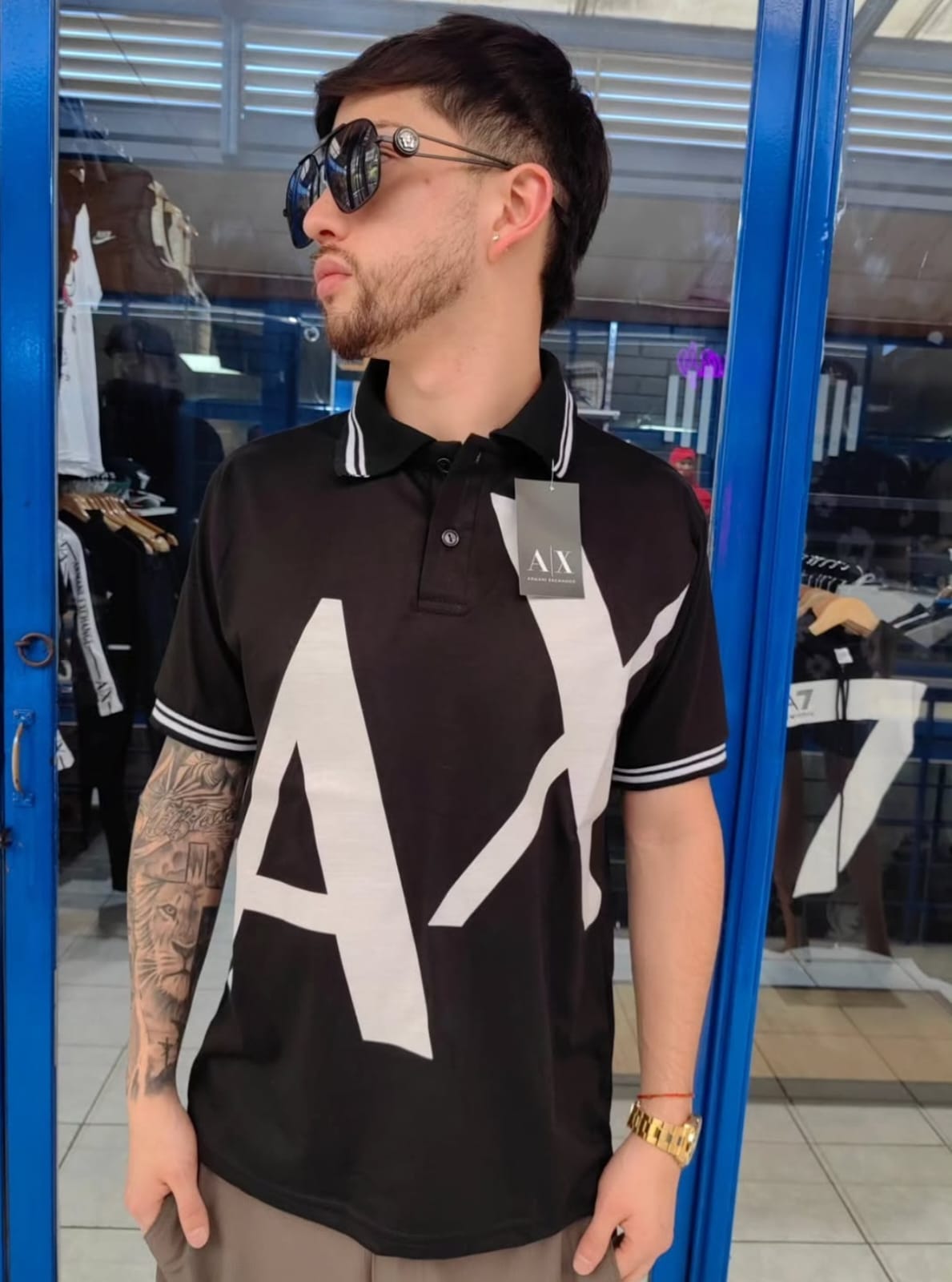 POLERA PIQUE ARMANI LOGO AX