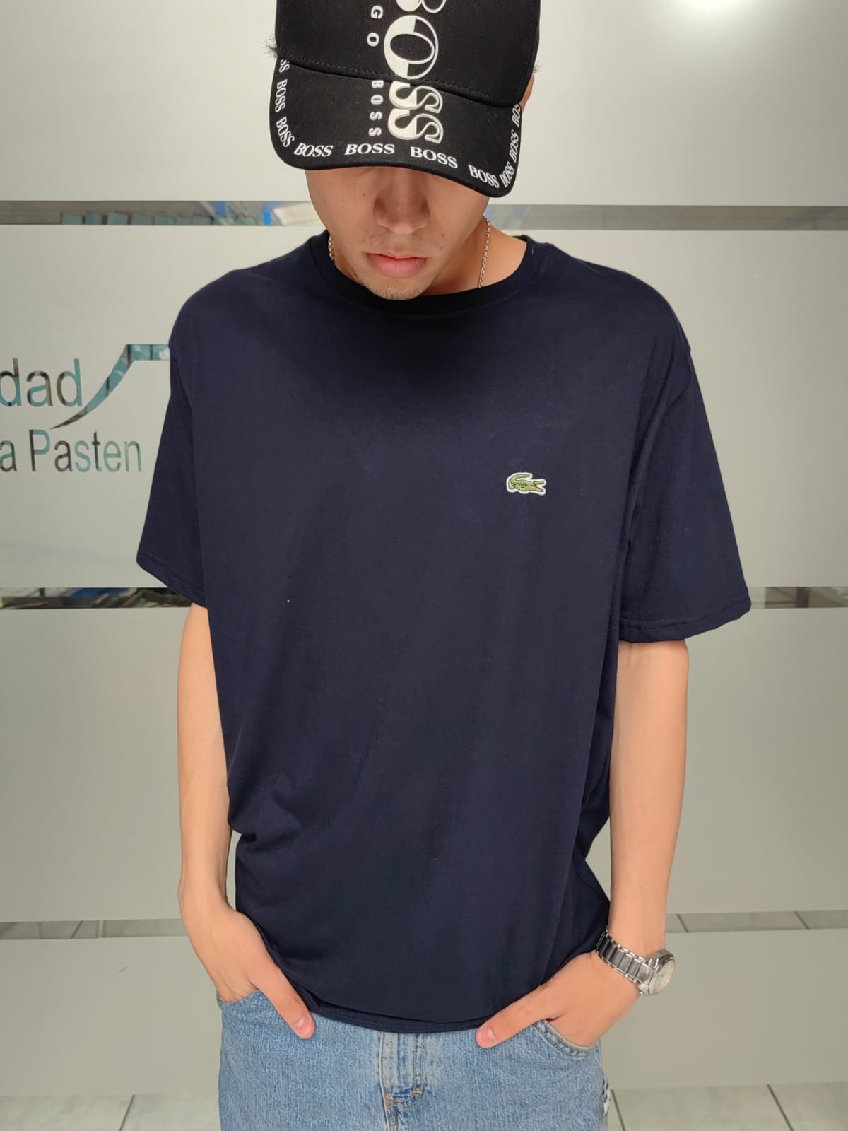 POLERA LACOSTE BASICA AZUL  - Imagen principal