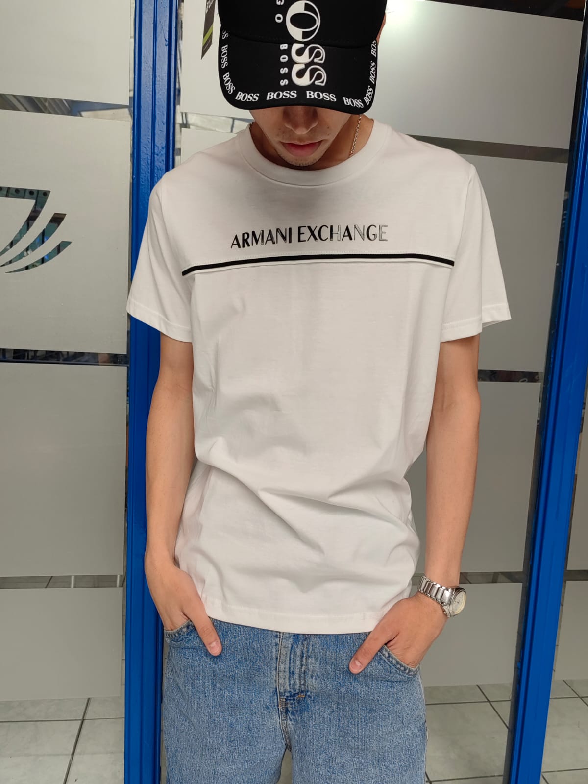 POLERA G5 ARMANI EXCHANGE BLANCA  - Imagen principal