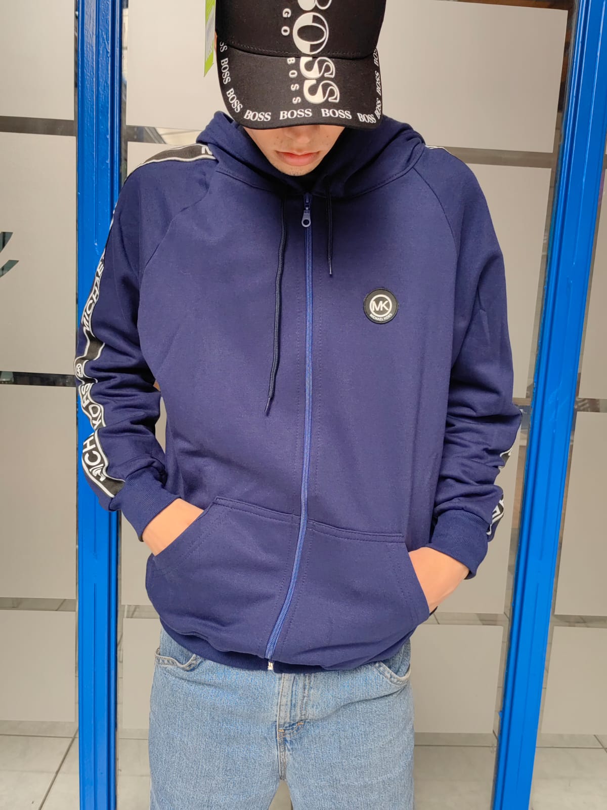 POLERON MICHAEL KORS CIERRE AZUL  - Imagen principal