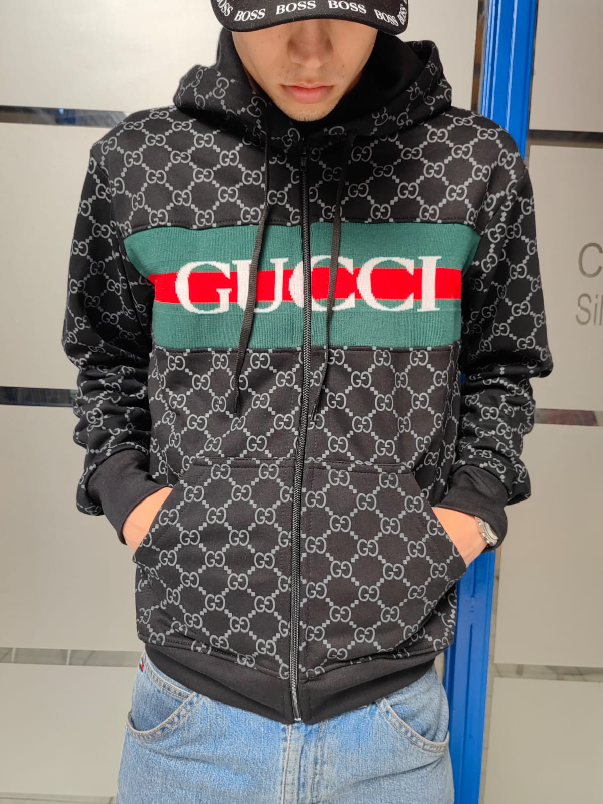POLERON  GUCCI GRIS LOGO ROJO  - Imagen principal