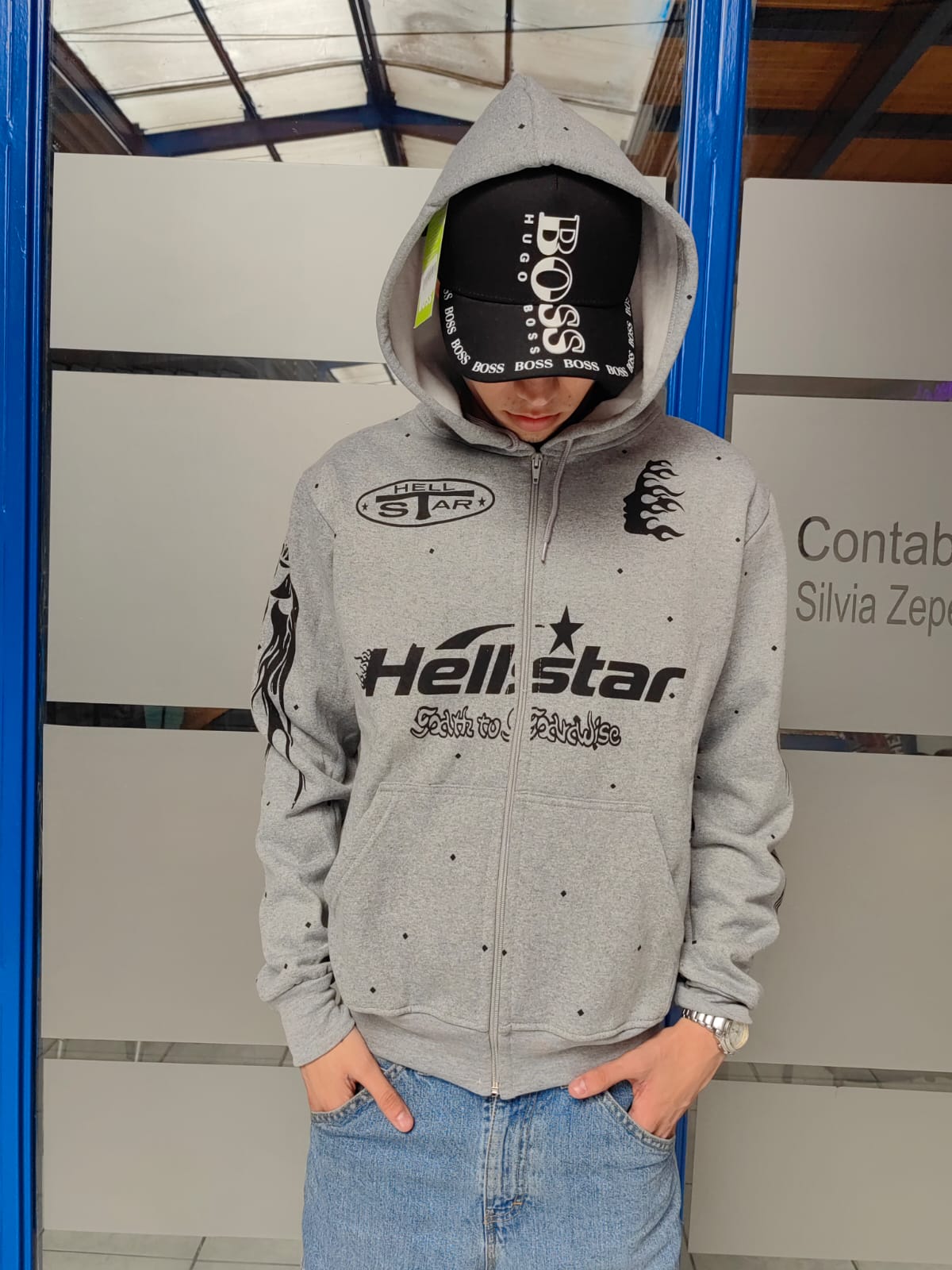 POLERON HELLSTAR GRIS  - Imagen principal