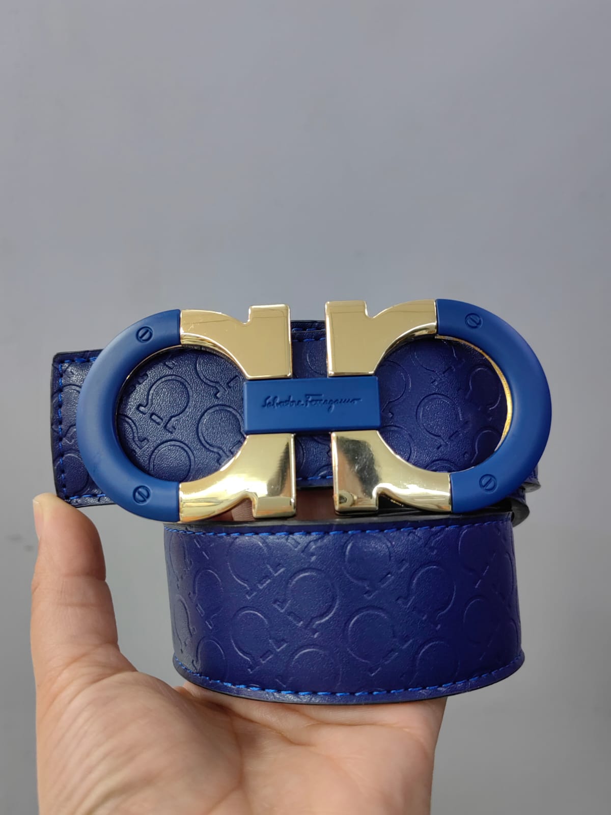 CINTURON FERRAGAMO AZUL 