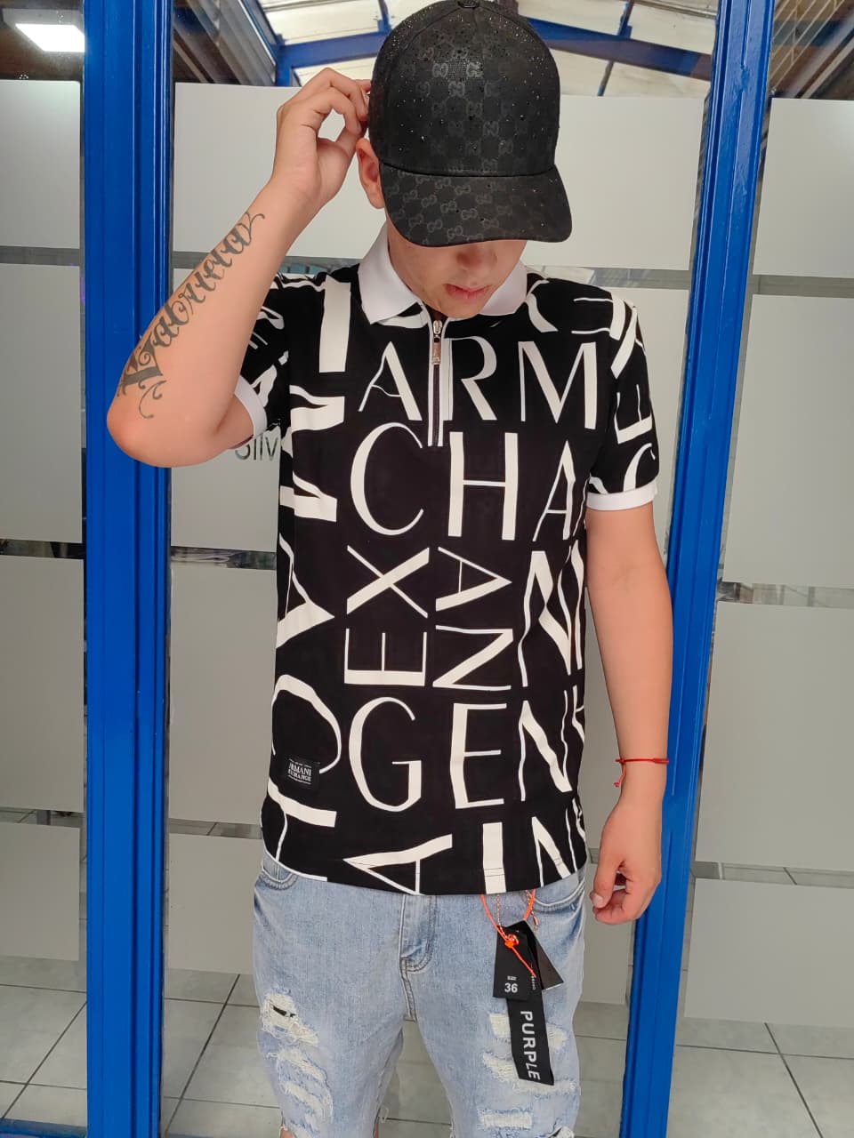 POLERA PIQUE  ARMANI EXCHANGE NEGRA  - Imagen principal