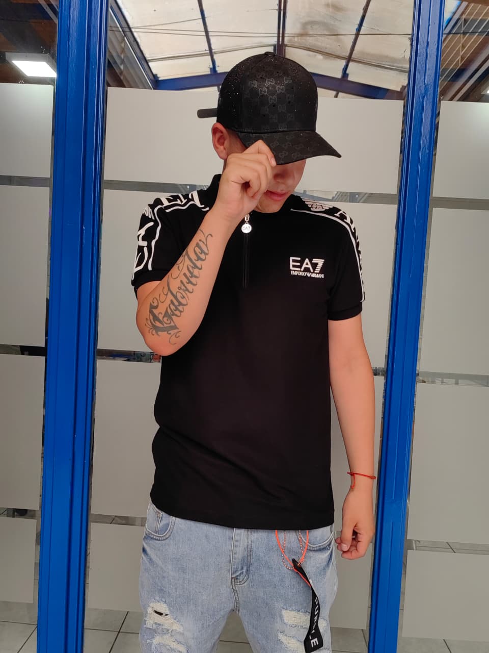 POLERA PIQUE EMPORIO ARMANI NEGRA  - Imagen principal