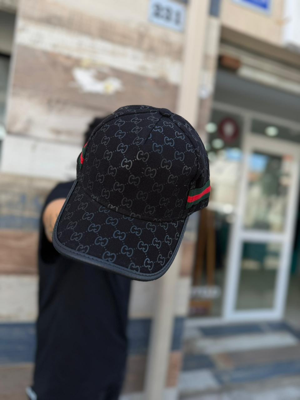 JOCKEY CURVO GUCCI NEGRO LOGOS LINEAS VERDE-RED HOMBRE